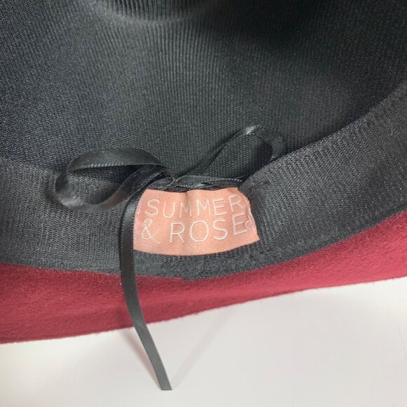 Summer Rose Burgundy Fedora Western Hat w/ Leather Band Adjustable EUC - Picture 8 of 8